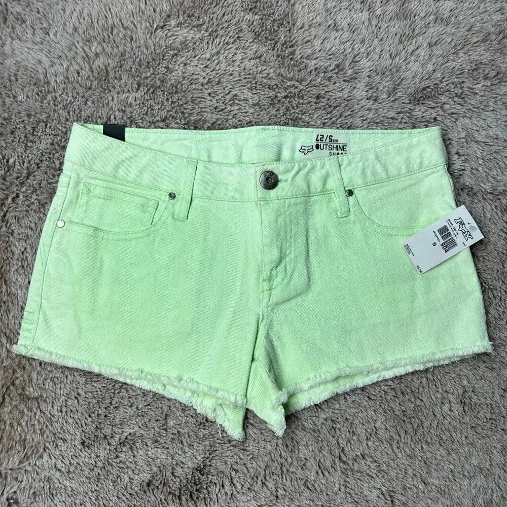 Fox Women's Outshine Cutoff Shorts Green Size 5 - Picture 2 of 16